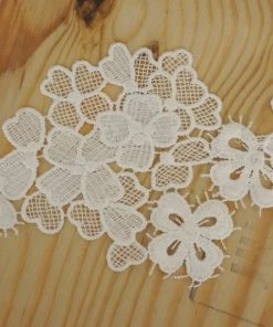 HIER_5140 Sewing Trims And Embellishments | 4" X 5 Yards | 1 Bolt | White | Lilac Decorative Crochet Stitches Fabric Bolts & Bags 7 HIER_5140 Sewing Trims And Embellishments | 4