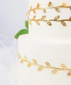 HIER_5143 Artificial Flower & Plants 67ft Olive Gold Leaf Ribbon Trim, Artificial Vines Leaf Garland For DIY Craft Party Wedding Home Decor