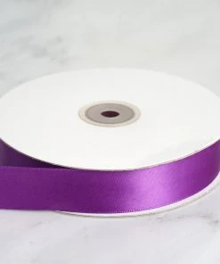 HIER_5140 50 Yards 1" Eggplant Satin Ribbon - Clearance SALE
