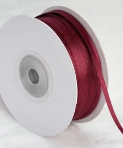 HIER_5143 Fabric Bolts & Bags 100 Yards 1/8" Burgundy Satin Ribbon