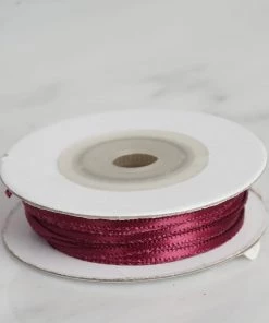 HIER_5140 100 Yards 1/16" Burgundy Single Face Satin Ribbon - Clearance SALE Fabric Bolts & Bags