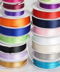 HIER_5140 Fabric Bolts & Bags 100 Yards 1/16" Fuchsia Single Face Satin Ribbon - Clearance SALE