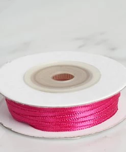 HIER_5140 Fabric Bolts & Bags 100 Yards 1/16" Fuchsia Single Face Satin Ribbon - Clearance SALE