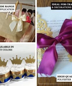 HIER_5143 50 Yards 1.5" Gold Satin Single Faced Ribbon Wholesale 8 HIER_5143 50 Yards 1.5