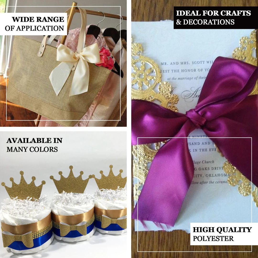 HIER_5143 50 Yards 1.5" Gold Satin Single Faced Ribbon Wholesale 4 HIER_5143 50 Yards 1.5" Gold Satin Single Faced Ribbon Wholesale