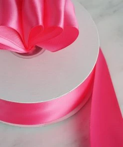 HIER_5143 Fabric Bolts & Bags 50 Yards 1.5" DIY Fuchsia Satin Ribbon