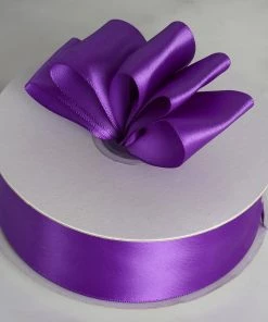HIER_5143 Fabric Bolts & Bags 50 Yards 1.5" DIY Purple Satin Ribbon