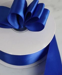 HIER_5143 50 Yards 1.5" DIY Royal Blue Satin Ribbon Fabric Bolts & Bags