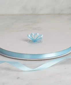 HIER_5143 100 Yards 3/8" Baby Blue Decorative Satin Ribbon
