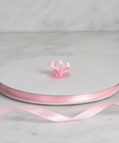 HIER_5143 Fabric Bolts & Bags 100 Yards 3/8" Pink Decorative Satin Ribbon