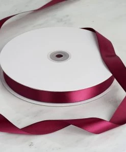 HIER_5143 100 Yards 7/8" Burgundy Satin Ribbon 8 HIER_5143 100 Yards 7/8
