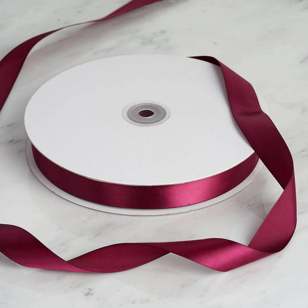 HIER_5143 100 Yards 7/8" Burgundy Satin Ribbon 3 HIER_5143 100 Yards 7/8" Burgundy Satin Ribbon
