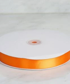 HIER_5143 100 Yards 7/8" Orange Satin Ribbon