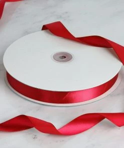 HIER_5143 100 Yards 7/8" Red Satin Ribbon Fabric Bolts & Bags 8 HIER_5143 100 Yards 7/8