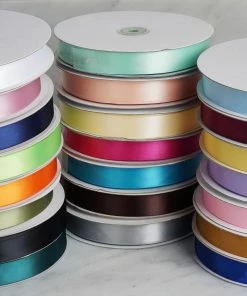 HIER_5143 Fabric Bolts & Bags 100 Yards 7/8" Silver Satin Ribbon