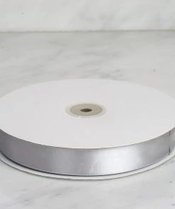 HIER_5143 Fabric Bolts & Bags 100 Yards 7/8" Silver Satin Ribbon