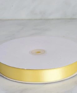 HIER_5143 100 Yards 7/8" Yellow Satin Ribbon