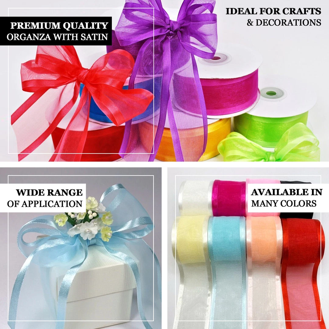 HIER_5141 Fabric Bolts & Bags 25 Yards 1.5" Black Organza Ribbon With Satin Edges 4 HIER_5141 Fabric Bolts & Bags 25 Yards 1.5" Black Organza Ribbon With Satin Edges