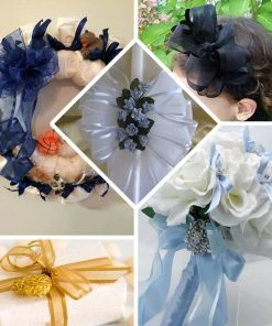 HIER_5140 25 Yards Sheer Apple Green Organza Ribbon For DIY Gift Wrapping Decorating - 1.5