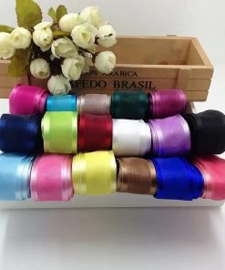 HIER_5140 7/8" X 25 Yards | Chocolate | DIY Organza Ribbon With Satin Edge - Clearance SALE