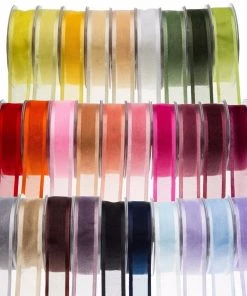 HIER_5141 25 Yards | 7/8" DIY Purple Organza Ribbon With Satin Edge