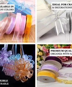 HIER_5141 25 Yards | 7/8" DIY Navy Blue Organza Ribbon With Satin Edge 9 HIER_5141 25 Yards | 7/8