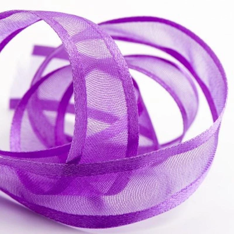 HIER_5141 25 Yards | 7/8" DIY Purple Organza Ribbon With Satin Edge 3 HIER_5141 25 Yards | 7/8" DIY Purple Organza Ribbon With Satin Edge