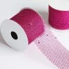 HIER_5140 10 Yards 2.5" DIY Fuchsia Glittery Deco Mesh Ribbons - Clearance SALE Fabric Bolts & Bags