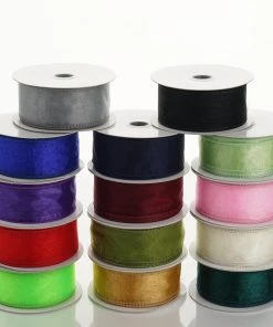 HIER_5141 10 Yards 1.5" Turquoise Wired Edge Organza Ribbon 9 HIER_5141 10 Yards 1.5