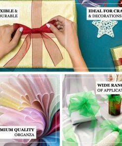 HIER_5141 Fabric Bolts & Bags 10 Yards 1.5" Yellow Wired Edge Organza Ribbon 8 HIER_5141 Fabric Bolts & Bags 10 Yards 1.5