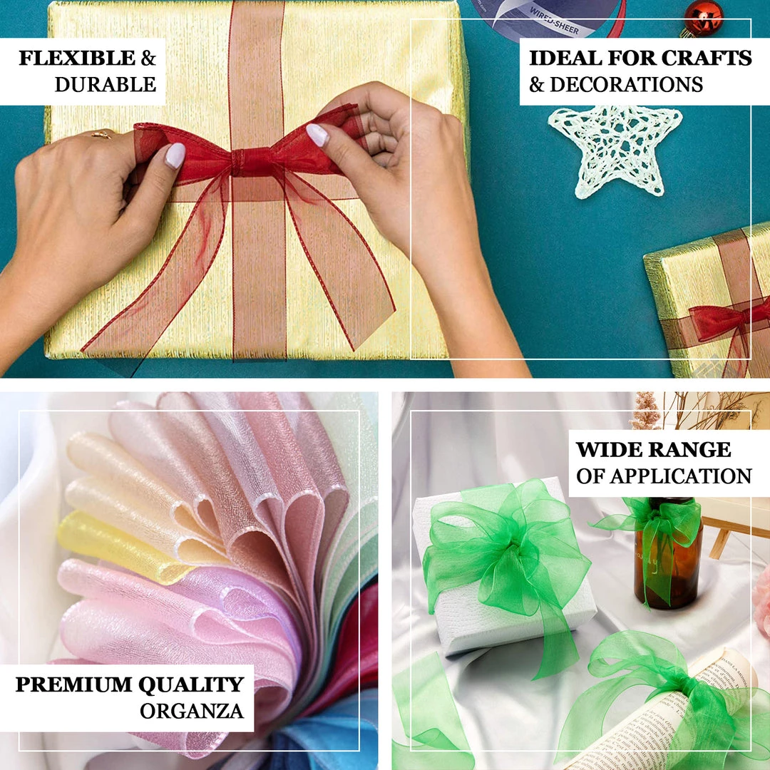 HIER_5141 Fabric Bolts & Bags 10 Yards 1.5" Yellow Wired Edge Organza Ribbon 4 HIER_5141 Fabric Bolts & Bags 10 Yards 1.5" Yellow Wired Edge Organza Ribbon