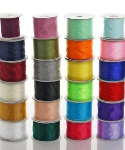 HIER_5141 Fabric Bolts & Bags 10 Yards 2.5" Red Wired Edge Organza Ribbon