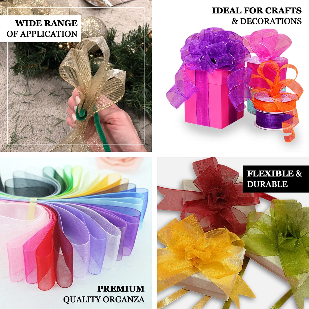 HIER_5141 10 Yards 2.5" Navy Blue Wired Edge Organza Ribbon 4 HIER_5141 10 Yards 2.5" Navy Blue Wired Edge Organza Ribbon