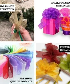 HIER_5141 Fabric Bolts & Bags 10 Yards 2.5" Red Wired Edge Organza Ribbon 8 HIER_5141 Fabric Bolts & Bags 10 Yards 2.5