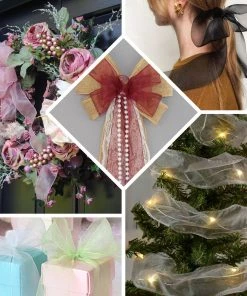 HIER_5141 Fabric Bolts & Bags 10 Yards 2.5" Ivory Wired Edge Organza Ribbon 9 HIER_5141 Fabric Bolts & Bags 10 Yards 2.5