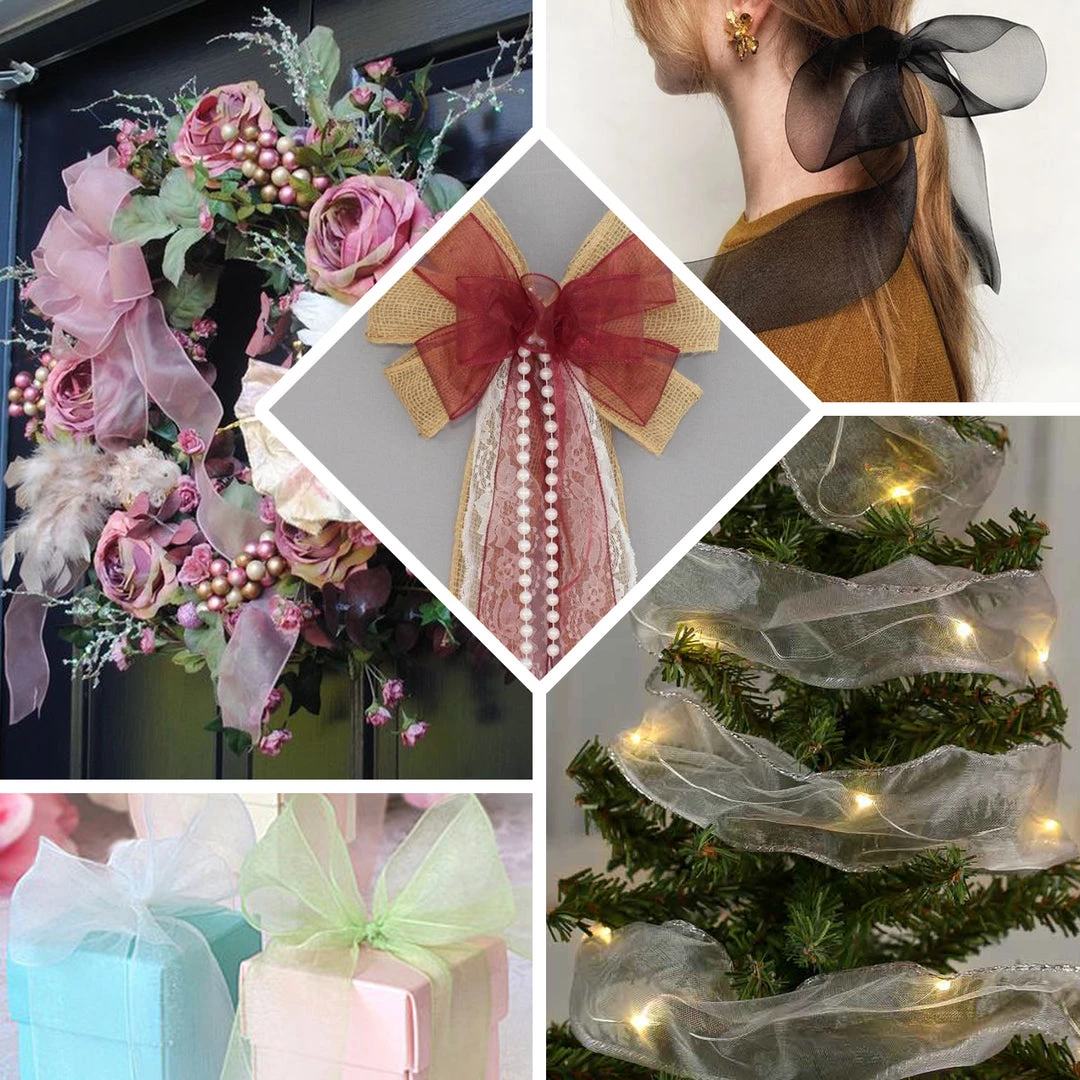 HIER_5141 Fabric Bolts & Bags 10 Yards 2.5" Ivory Wired Edge Organza Ribbon 5 HIER_5141 Fabric Bolts & Bags 10 Yards 2.5" Ivory Wired Edge Organza Ribbon