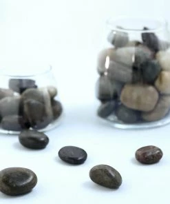 HIER_4830 2 Lbs Assorted Natural Polished Decorative Stones For Vases | Landscaping Rocks Aquarium Gravels Chargers & Centerpieces