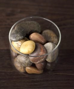 HIER_4830 2 Lbs Assorted Natural Polished Decorative Stones For Vases | Landscaping Rocks Aquarium Gravels Chargers & Centerpieces