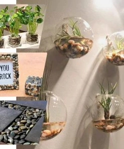 HIER_4830 2 Lbs Assorted Natural Polished Decorative Stones For Vases | Landscaping Rocks Aquarium Gravels Chargers & Centerpieces