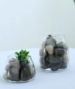 HIER_4830 2 Lbs Assorted Natural Polished Decorative Stones For Vases | Landscaping Rocks Aquarium Gravels Chargers & Centerpieces