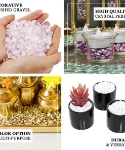 HIER_4830 Chargers & Centerpieces Pack Of 2 Lbs | White Decorative Crushed Gravel | Pebble Stone Vase Fillers - Clearance SALE
