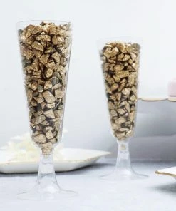 HIER_4830 Chargers & Centerpieces Pack Of 2 Lbs | Metallic Gold Decorative Crushed Gravel | Pebble Stone Vase Fillers - Clearance SALE