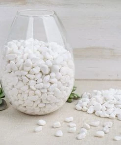 HIER_4830 Chargers & Centerpieces Pack Of 2 Lbs | White Decorative Crushed Gravel | Pebble Stone Vase Fillers - Clearance SALE