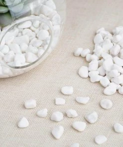 HIER_4830 Chargers & Centerpieces Pack Of 2 Lbs | White Decorative Crushed Gravel | Pebble Stone Vase Fillers - Clearance SALE