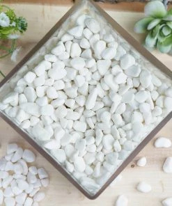 HIER_4830 Chargers & Centerpieces Pack Of 2 Lbs | White Decorative Crushed Gravel | Pebble Stone Vase Fillers - Clearance SALE