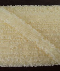 HIER_5160 25 Yards Ivory Insertion Ruffled Lace Trim On Satin Edged Organza Fabric 8 HIER_5160 25 Yards Ivory Insertion Ruffled Lace Trim On Satin Edged Organza Fabric