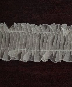 HIER_5160 25 Yards Ivory Insertion Ruffled Lace Trim On Satin Edged Organza Fabric 7 HIER_5160 25 Yards Ivory Insertion Ruffled Lace Trim On Satin Edged Organza Fabric