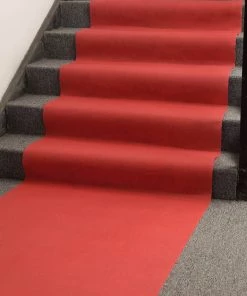 HIER_3900 3Ft X 100Ft Hollywood Red Carpet Runner For Party, Red Rayon Wedding Aisle Runner