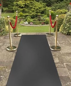 HIER_3900 Black Sparkle Glitter Wedding Aisle Runner, Non-Woven Red Carpet Runner Prom, Hollywood, Glam Parties - 3FT X 50FT Big Event Backdrops & Décor