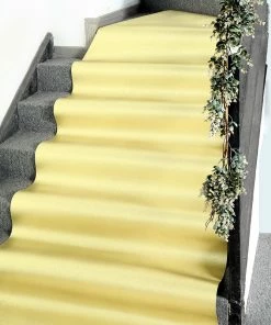 HIER_3900 Gold Sparkle Glitter Wedding Aisle Runner, Non-Woven Red Carpet Runner Prom, Hollywood, Glam Parties - 3FT X 50FT